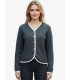 CARDIGAN LINKS GRIS OSCURO CON CONTRASTES